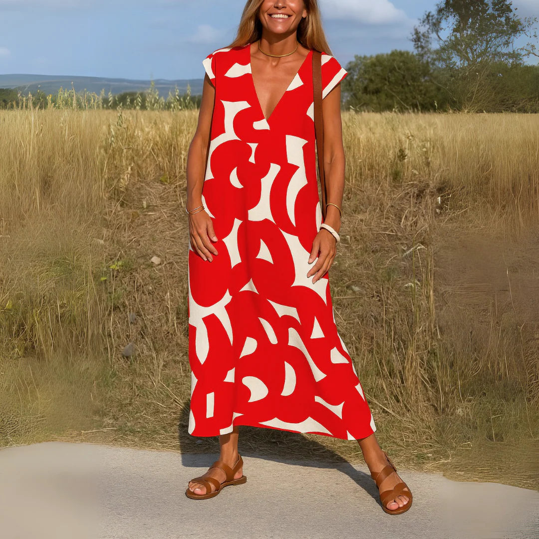 Sennah Abstracte Print Jurk