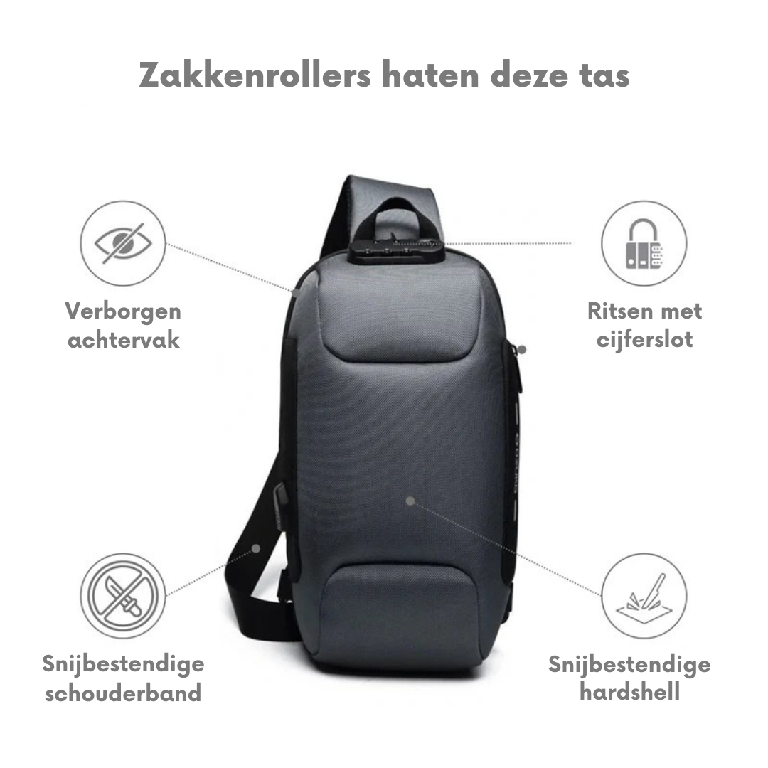 ShieldPack Anti-Diefstal Crossbody Oplaadtas