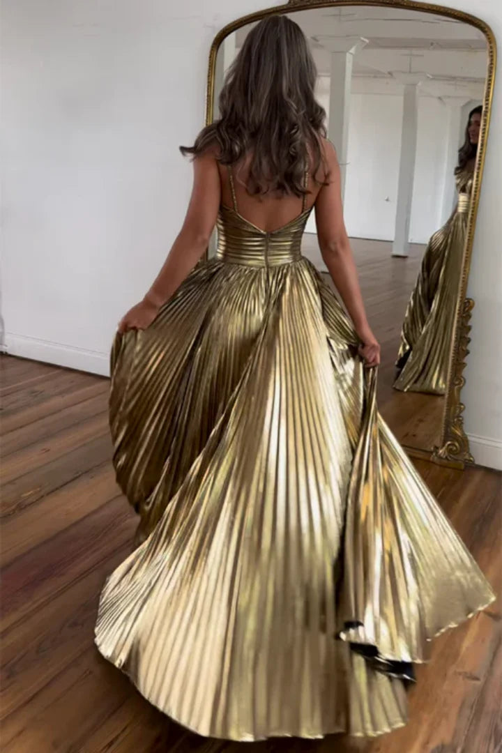Elvire Glanzende Maxi Jurk