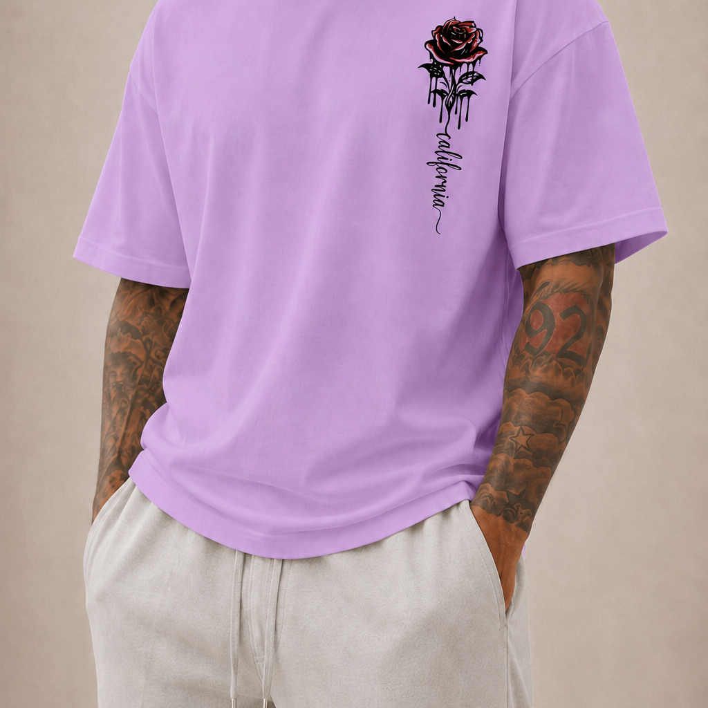 Sevana | Heren Oversized T‑Shirt Met Rozenprint