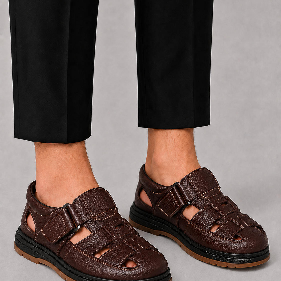 Sevana | Heren Leren Outdoor Sandalen