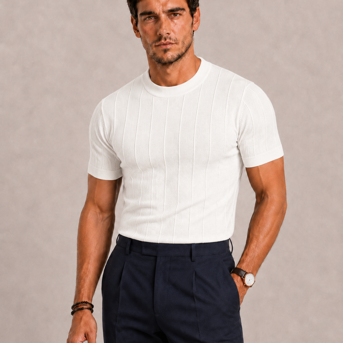 Sevana | Heren Gebreid Poloshirt