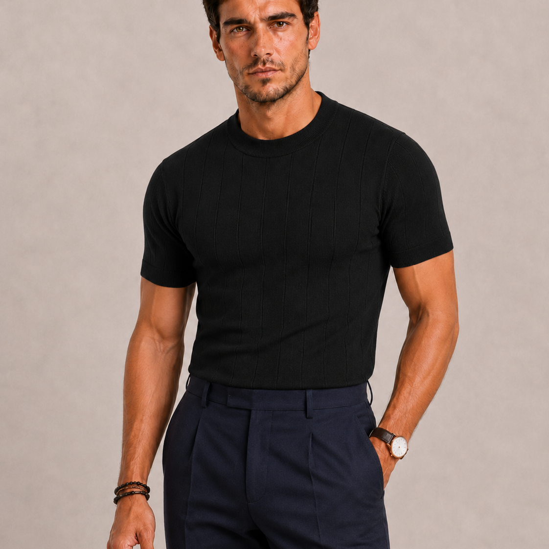 Sevana | Heren Gebreid Poloshirt