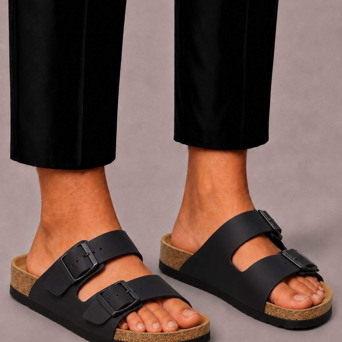 Sevana | Heren Slippers Met Gespen