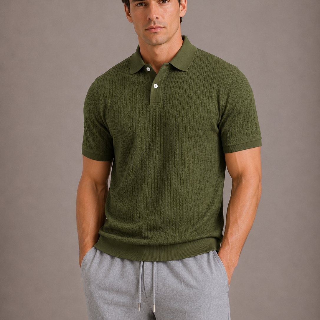 Sevana | Heren Geweven Poloshirt