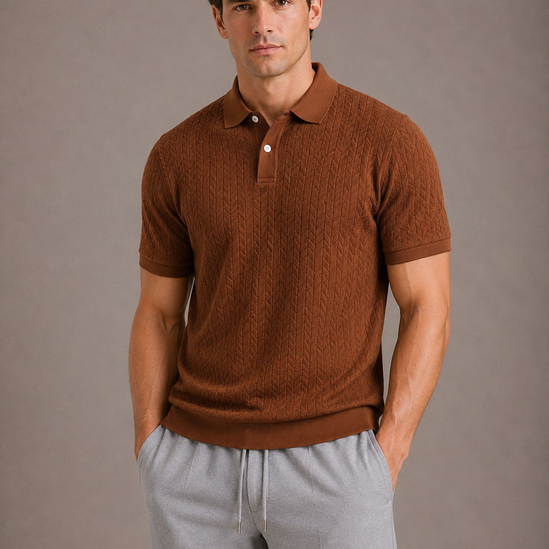 Sevana | Heren Geweven Poloshirt
