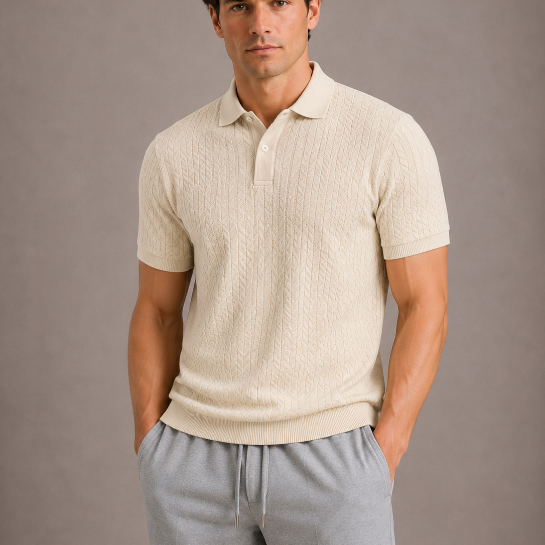 Sevana | Heren Geweven Poloshirt