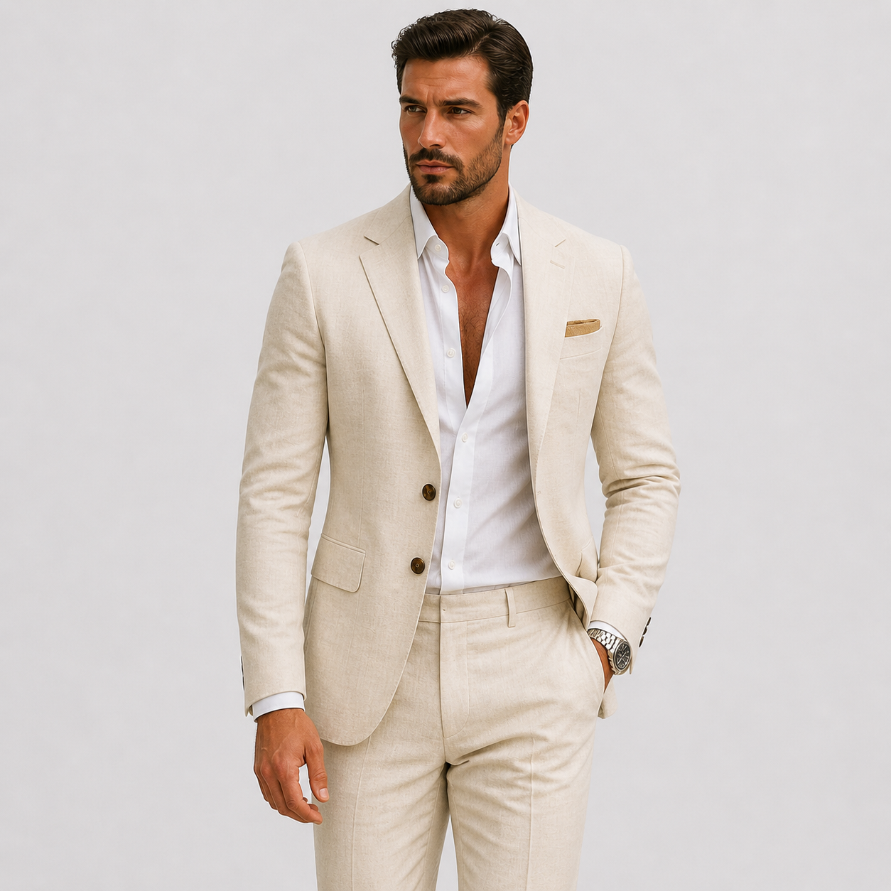 Sevana | Heren Slim-Fit Linnen Pak