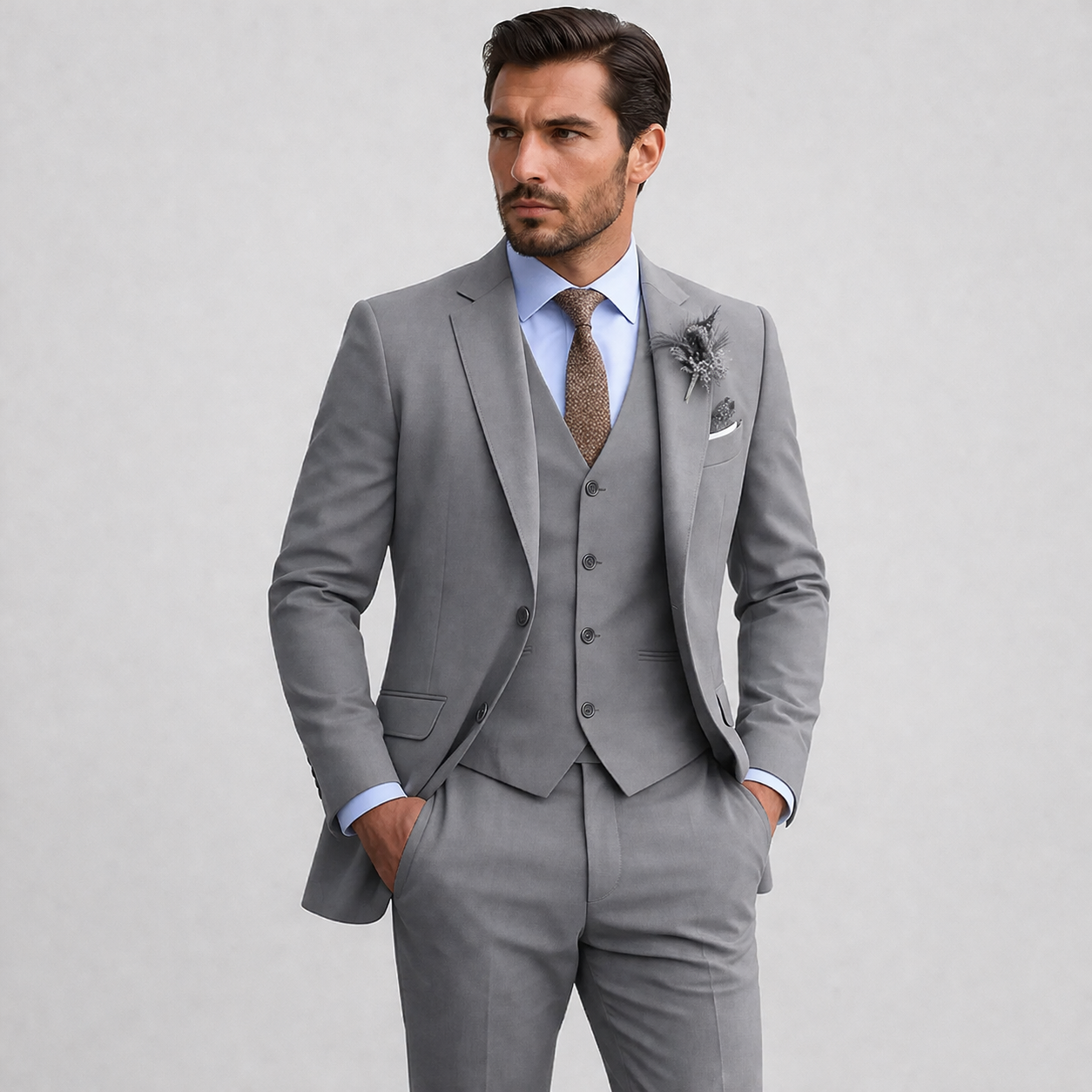 Sevana | Heren Driedelig Slim-Fit Pak