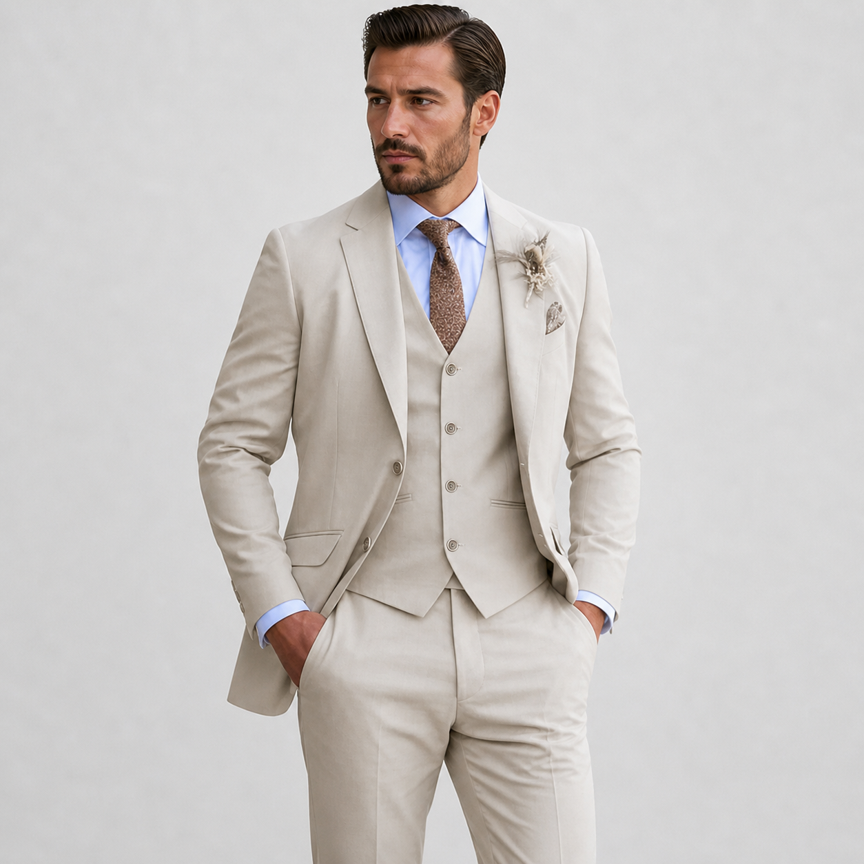 Sevana | Heren Driedelig Slim-Fit Pak