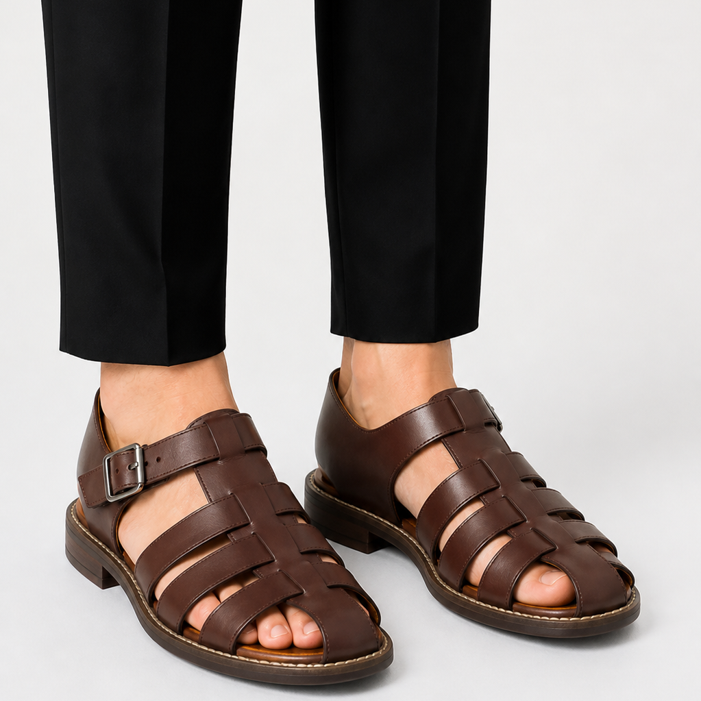 Sevana | Heren Leren Gesloten Sandalen