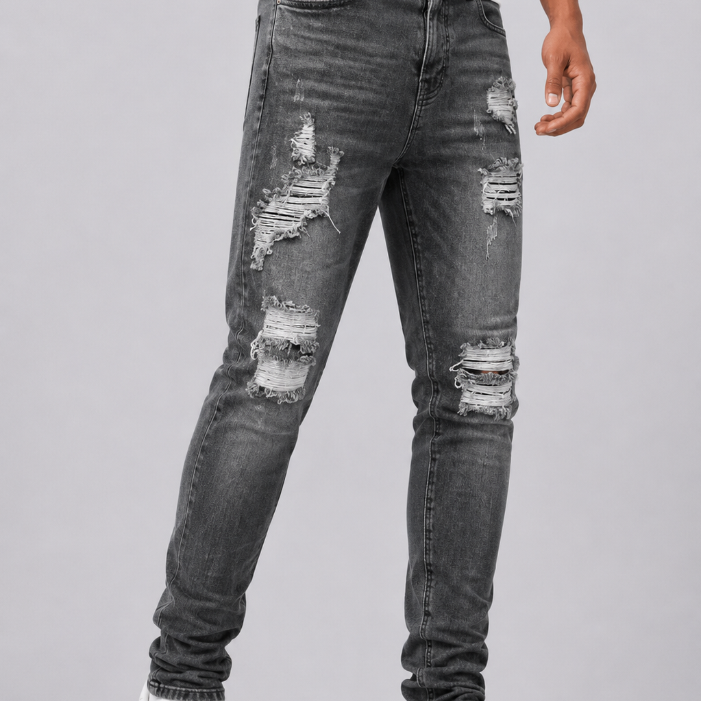 Sevana | Heren Slim-Fit Gescheurde Jeans