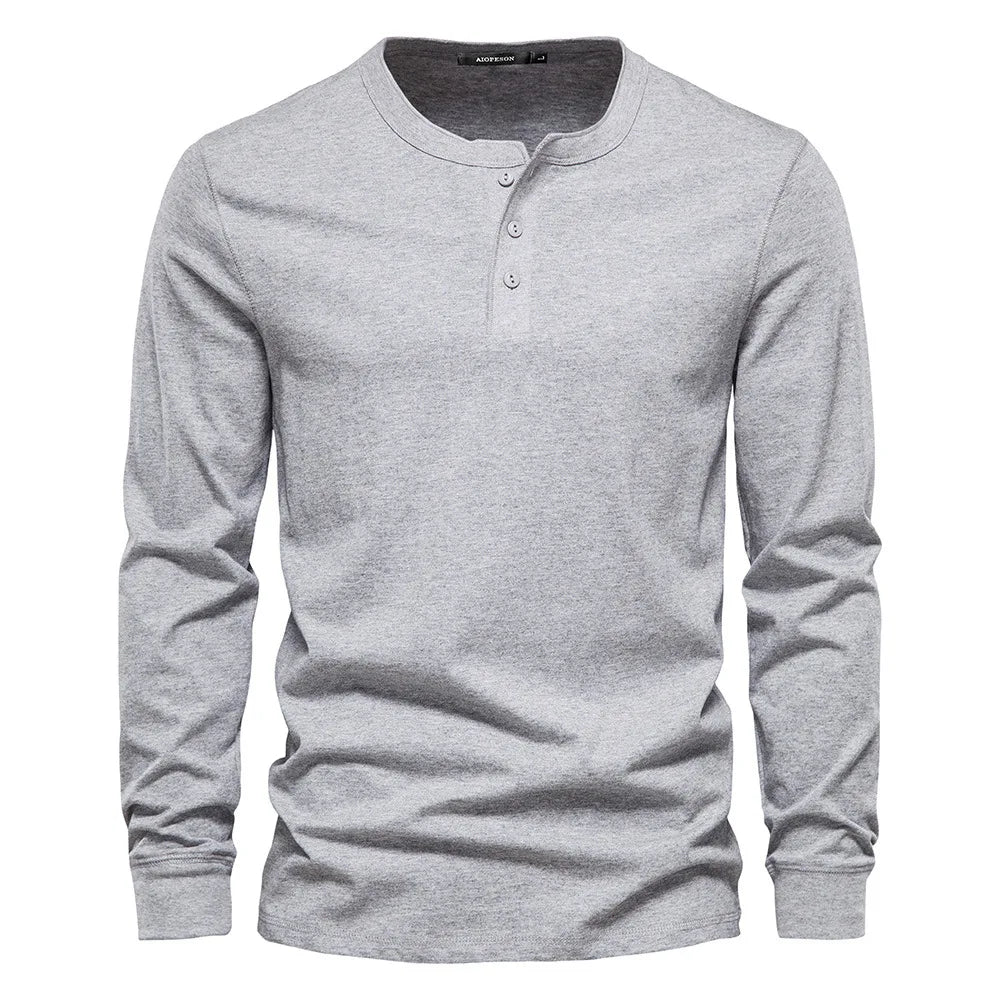 Sevana | Heren Henleyshirt Met Knoopsluiting