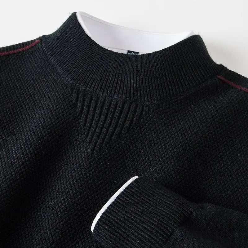 Sevana | Heren Jacquard Trui Met Opstaande Kraag