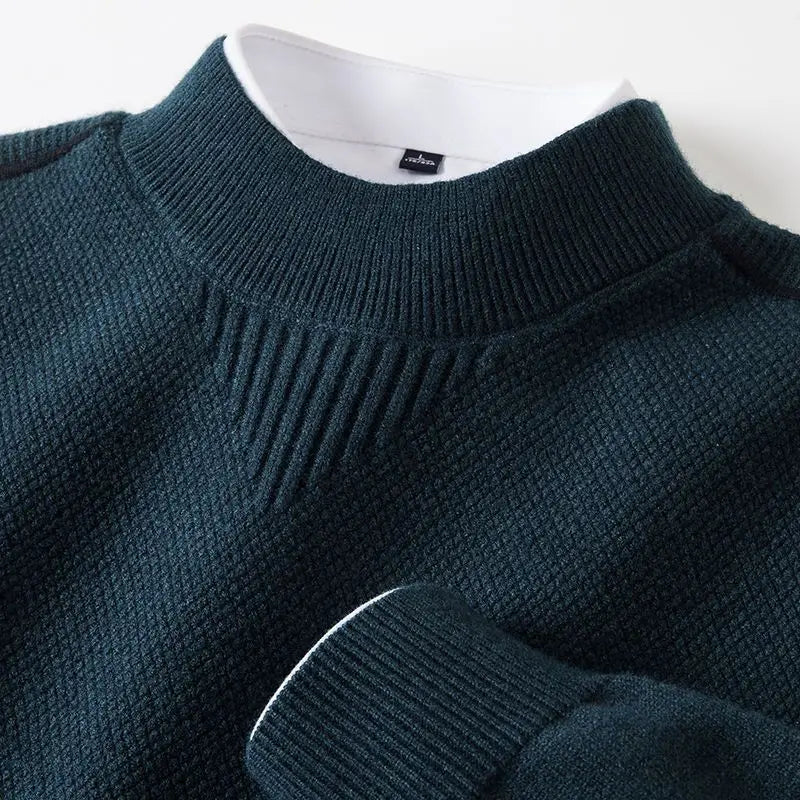 Sevana | Heren Jacquard Trui Met Opstaande Kraag