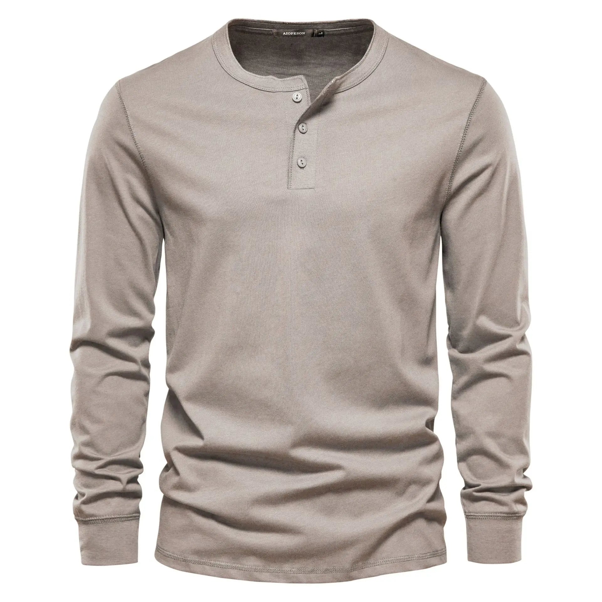 Sevana | Heren Henleyshirt Met Knoopsluiting
