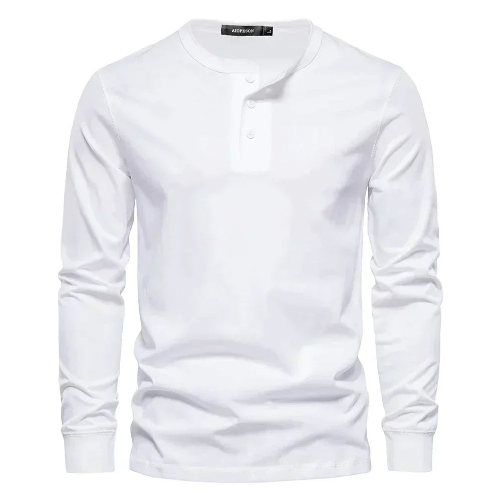 Sevana | Heren Henleyshirt Met Knoopsluiting