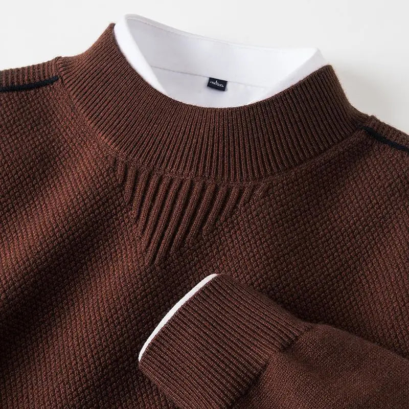 Sevana | Heren Jacquard Trui Met Opstaande Kraag