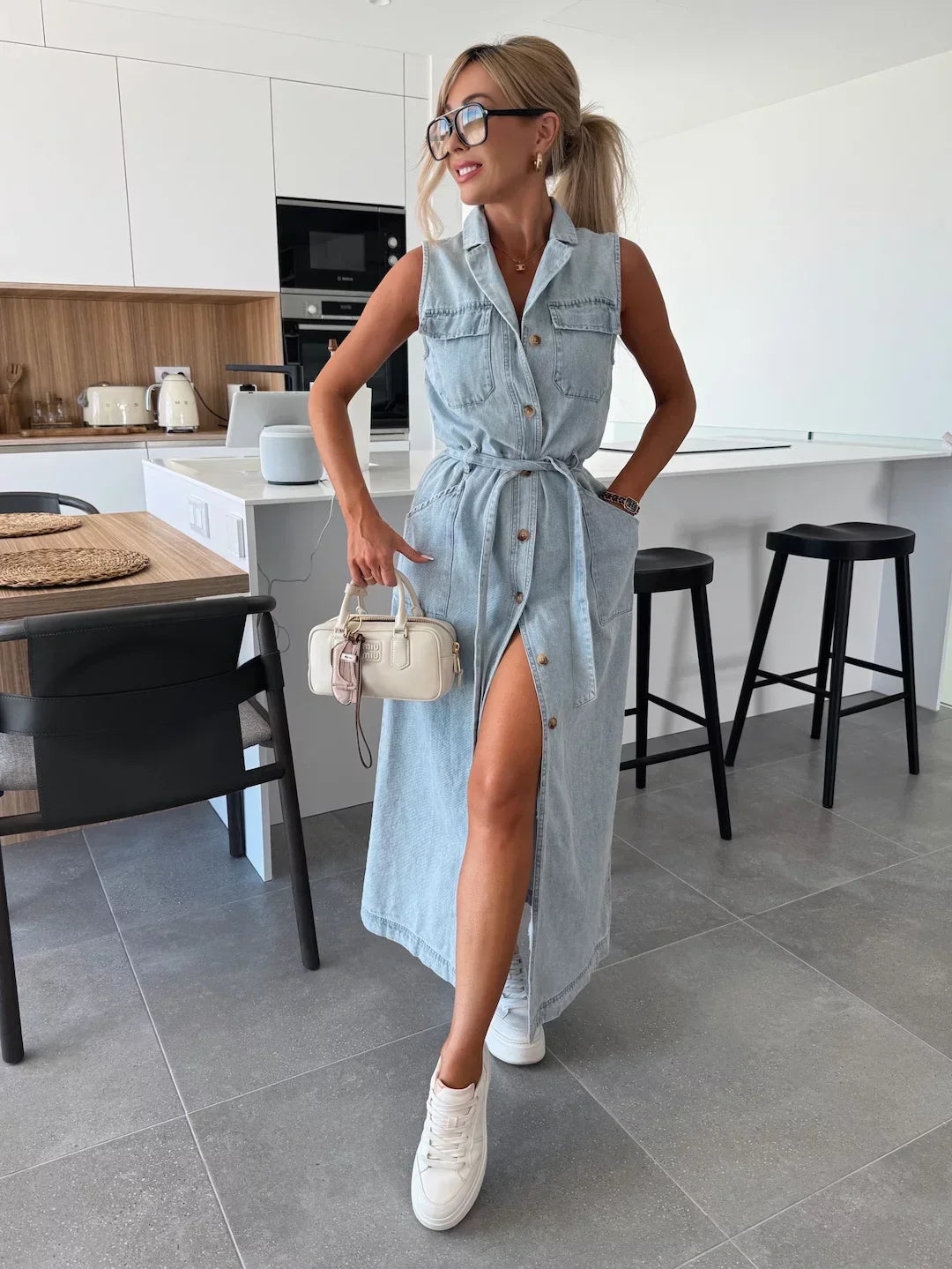 Deneva Denim Lange Jurk