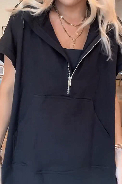 Sarah™ Hoodie med halv dragkedja