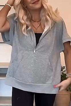 Sarah™ Hoodie med halv dragkedja