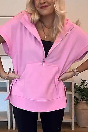 Sarah™ Hoodie med halv dragkedja