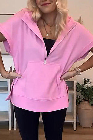 Sarah™ Hoodie med halv dragkedja